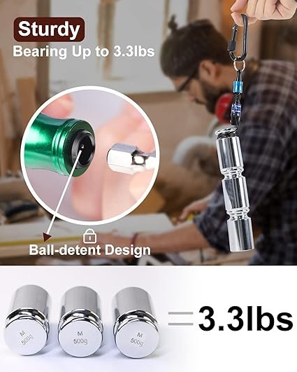 Katerk 12pc Portable Bit holder Key chain 14 cm Hex Shank Screwdriver Bit Clip