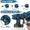 Paint Sprayer Tool 1000W High Power Electric Spray Paint Gun Easy to Clean for Furniture Cabinets House Painting