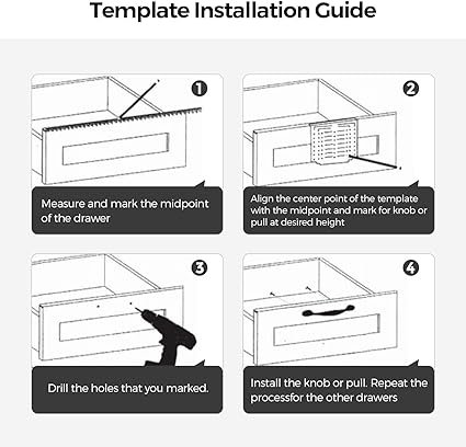 Cabinet Door Drawer Hardware Installation Template Kit Include Drill Bit Mounting Template for Cabinet Knob Cabinet Pulls