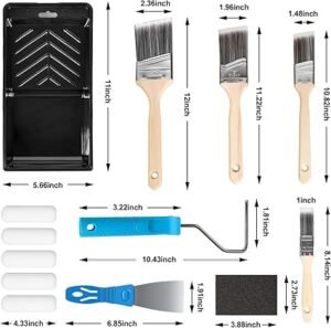 Paint Roller Kit Paint Brushes and 4 cm Foam Small Paint Roller Set All in One Paint Tools