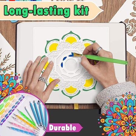 Dotting Tools Painting Kit Rock Dot Paint Stencils Tool Set Art Craft Supplies Kits Tray Brush Zipper Pen