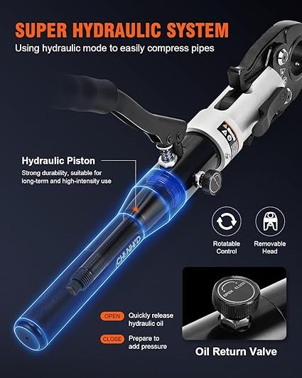 Hydraulic Copper Tube Fittings 12 34 1 Press Crimping Tool Kit Pex Pipe Crimper Pressing Pliers Stainless PEX Press Sleeves