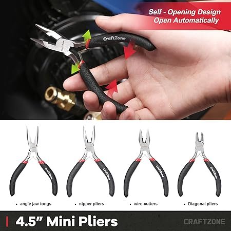 10PC Pliers and Wrench Set with Storage Rack Includes Locking Long Nose Diagonal Cutter Groove Joint Linesman Mini Plier