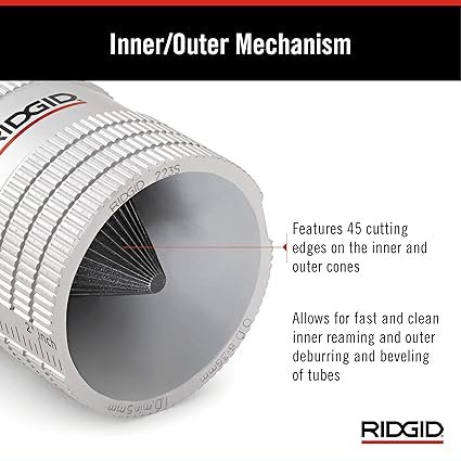 RIDGID 29983 Model 223S 14 to 114 InnerOuter Copper and Stainless Steel Tubing and Pipe Reamer Small
