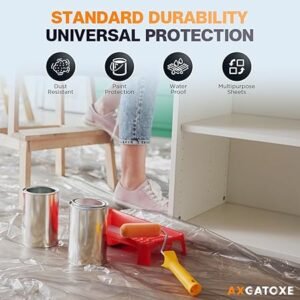Plastic Drop Cloths Disposable Painter Sheeting Tarps for Painting Waterproof FurnitureCouchFloor Protection