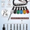 Katerk 12pc Portable Bit holder Key chain 14 cm Hex Shank Screwdriver Bit Clip
