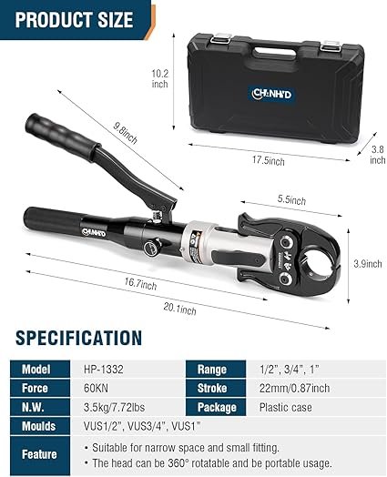 Hydraulic Copper Tube Fittings 12 34 1 Press Crimping Tool Kit Pex Pipe Crimper Pressing Pliers Stainless PEX Press Sleeves