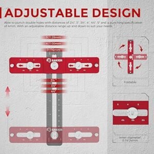 Cabinet Hardware Doweling JigAdjustable Cabinet Template Tool for KnobsHandle and PullSelf Centering Punch Locator Precise Woodworking Drill Guide for Drawer Installation