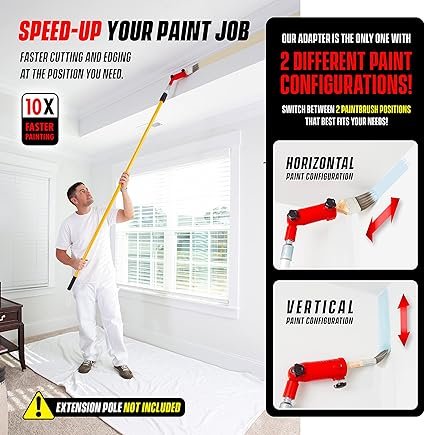 Paint Brush Extender High Ceiling Paint Edger Tool Extension Pole Attachments