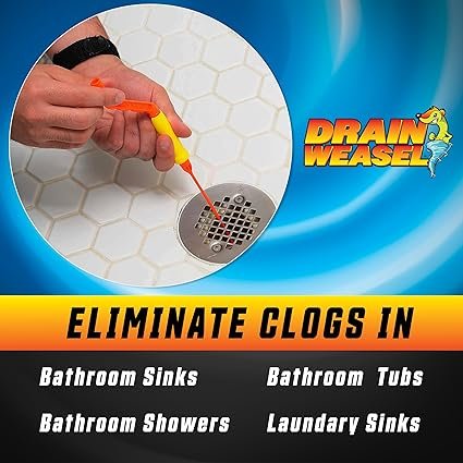 FlexiSnake Drain Weasel Sink Snake Hair Clog Remover Tool Pipe Bathroom Bathtub Cleaner