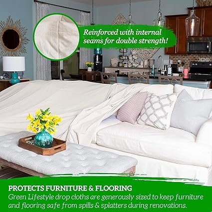 All Purpose Canvas Drop Cloths Drop Cloth for Painting Floor Cover Heavy Duty Protection