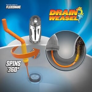 FlexiSnake Drain Weasel Sink Snake Hair Clog Remover Tool Pipe Bathroom Bathtub Cleaner